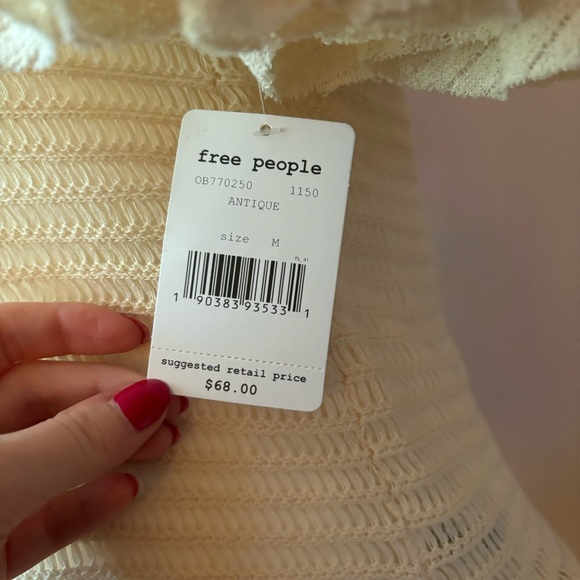 NWT Free People Flutter Sleeve Knit Top - Picture 5 of 5